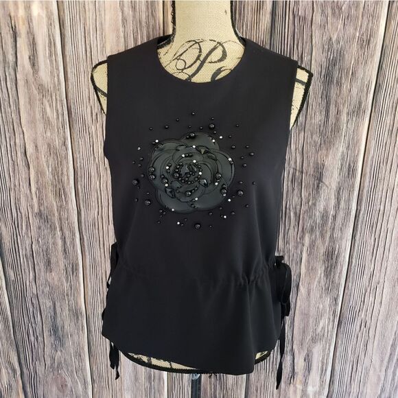 NWT Mignon Doo Sleeveless Top Beading Detail - Picture 12 of 12